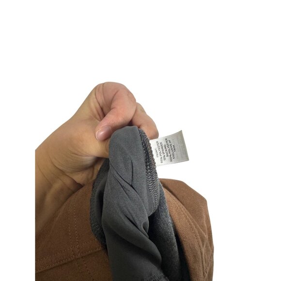 Brown Button-Front Faux Suede Mini Skirt By 14th & Union With Pockets - Picture 3 of 5